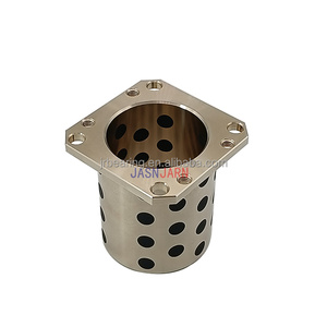 Ring flensa persegi Casting, kuningan dengan Ring pelumas otomatis grafit, bantalan geser, dapat disesuaikan - Product Image 2