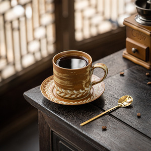 Tazas de Café Retro Japonesas, Tazas para Beber de Estilo Industrial, Tazas de Té con Plato - Product Image 4