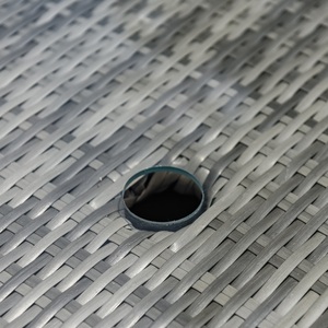 Set di Divani da Terrazza <span class=keywords><strong>in</strong></span> Vimini con Telaio <span class=keywords><strong>in</strong></span> <span class=keywords><strong>Alluminio</strong></span>, Design Contemporaneo <span class=keywords><strong>per</strong></span> Sala da Pranzo e Soggiorno all'Aperto, Colore Grigio - Product Image 4