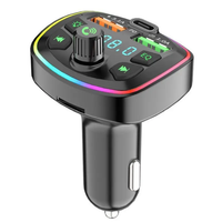 Q7 voiture BT transmetteur FM avec égaliseur EQ double chargeur rapide USB lumière ambiante colorée mains libres modulateur de lecture MP3