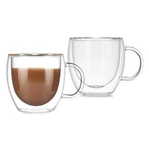 Tasses à espresso à double paroi faites à la main de 200 ml, en céramique borosilicate de haute qualité, avec couvercle et cuillère, design moderne pour les ventes chaudes, crème glacée - Product Image 4