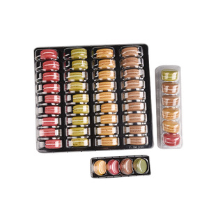 New Design 4 6 36pcs Insert Macaron Blister Tray Transparent Plastic Cover Macaron Trays Packaging