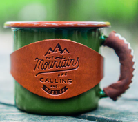 OEM usine vintage nouveauté émail nordique émail métal granit tourbillon eau bière café tasse tasse avec cuir