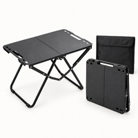 Table de camping pliante d'extérieur, portable, tactique, en acier au carbone, pour pique-nique, barbecue, jardin, plage, randonnée, voyage