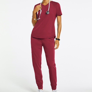 Conjuntos de uniformes para correr resistentes a las arrugas para mujer, uniformes de hospital de Europa, uniformes médicos de tela tejida - Product Image 3