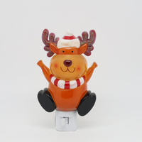 Veilleuse LED renne de Noël mignonne, rotative à 360°, lumière douce et chaude, décoration d'intérieur, cadeau de fêtes, vente en gros