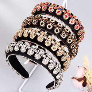 Serre-têtes pour femmes Hua Liyu, noir, or, argent, rouge, ornés de strass, style baroque, accessoires pour cheveux pour un look tendance - Product Image 1