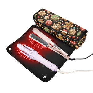 Nuevo Rizador de Pestañas de Nailon con Estampado Completo de Galletas Festivas Hawaianas, Diseño Personalizado, con Asa y Bolsa de Viaje - Product Image 2