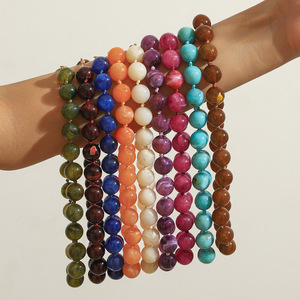 Collana Bohemien Rotonda con Perline in Resina, Collana Statement con Perle Grandi e Colorate per Donna, Gioielli alla Moda Leggeri - Product Image 1