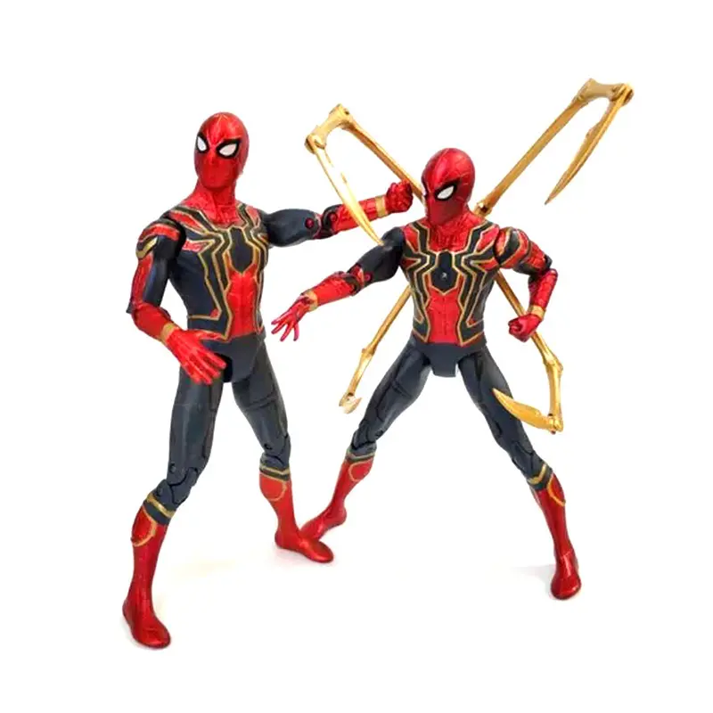 Spiderman mainan Model buatan tangan, baja Spider-Man 21 sambungan bisa digerakkan ornamen elektronik bercahaya