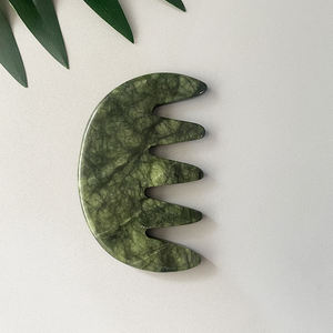 Herramienta de Masaje Gua Sha para la Cabeza, Peine Gua Sha de Jade Xiuyan, Masajeador de Cabeza de Piedra Preciosa Natural para Relajar el Estrés del Cuero Cabelludo y el Crecimiento del Cabello - Product Image 2