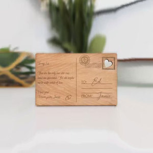 Cartolina in Legno Personalizzata con Motivi per San Valentino, Biglietto Inciso con Auguri, Semplice e Creativo per Feste <span class=keywords><strong>di</strong></span> Compleanno - Product Image 1