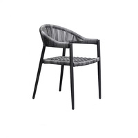 Ensemble de meubles de salle à manger d'extérieur de luxe modernes, table de chaise de jardin en corde de teck pour patio, parcs, cours
