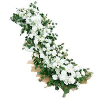 Chemin de table floral haut de gamme en soie, toile de fond végétale, fleurs artificielles pour la maison, le magasin, les fêtes, les mariages