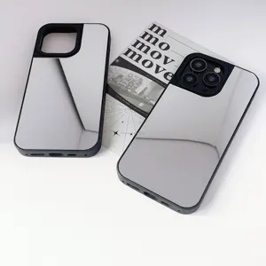 تصميم جديد DIY غطاء مرآة للهاتف المحمول لايفون 14 برو ماكس موضة ماكياج غطاء مرآة الهاتف لايفون 14 13 12