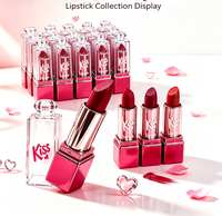 Lot de 24 rouges à lèvres hydratants Kiss, teintes mates hautement pigmentées, emballages cosmétiques en gros, boîtes en vrac