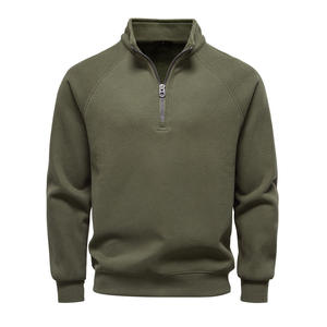 Sweat-shirt à demi-zip doublé pour homme d'hiver, col montant, style européen, <span class=keywords><strong>pull</strong></span> chaud, tendance, polyvalent, streetwear, haut à quart de zip - Product Image 2