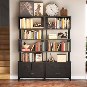 Étagère de <span class=keywords><strong>rangement</strong></span> pour <span class=keywords><strong>CD</strong></span> avec tiroir, organiseur de <span class=keywords><strong>DVD</strong></span> à 7 niveaux avec butées réglables pour livres, support de <span class=keywords><strong>rangement</strong></span> multimédia - Product Image 5