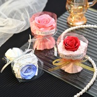 Bouquet de fleurs de savon miniatures faites à la main, fleurs séchées, mousse de laine, petite taille de poche, cadeau de la Saint-Valentin pour les petites amies, vente en gros