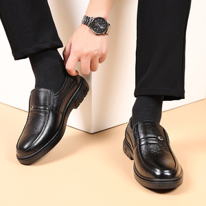 Men's Leather Business <b>Shoes</b> <b>Soft</b> Sole Round Toe Breathable Office Career Casual Dress <b>Shoes</b> Size 48 - Product Image 2
