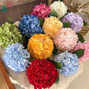 Hydrangea Silk <b>Flower</b> Single Branch Realistic Wedding Decoration <b>Artificial</b> <b>Flowers</b> for Banquet Hall - Product Image 1