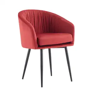 Fabrika fiyat kadife yemek sandalyeleri Modern promosyon ev mobilya kumaşı yemek sandalyeleri