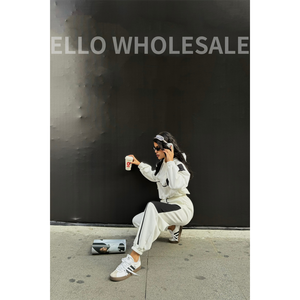 Conjunto Deportivo de Nylon Blanco, Cómodo, Cortavientos, Transpirable, Informal, Talla Grande, con Capucha, Logotipo Reflectante, Color Sólido - Product Image 5