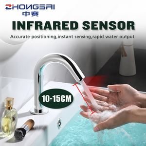Robinet <span class=keywords><strong>de</strong></span> lavabo sans contact à infrarouge en laiton pour installation sur plan, mains libres, monotrou, pour salle <span class=keywords><strong>de</strong></span> bain et salle <span class=keywords><strong>de</strong></span> sport, <span class=keywords><strong>vente</strong></span> en gros d'usine - Product Image 2