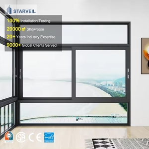 Fenêtres coulissantes horizontales à cadre fin en aluminium, double vitrage insonorisé, design moderne, marque américaine, <span class=keywords><strong>prix</strong></span> abordable - Product Image 1