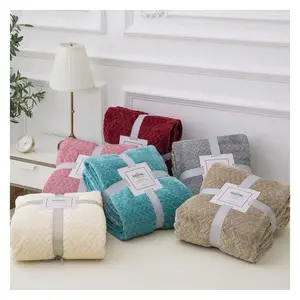 Warming Cozy Other Wholesale Custom Soft Bed Soft 100% Polyester Flannel Fleece Throw Blankets For Winter Bed Sofa Office