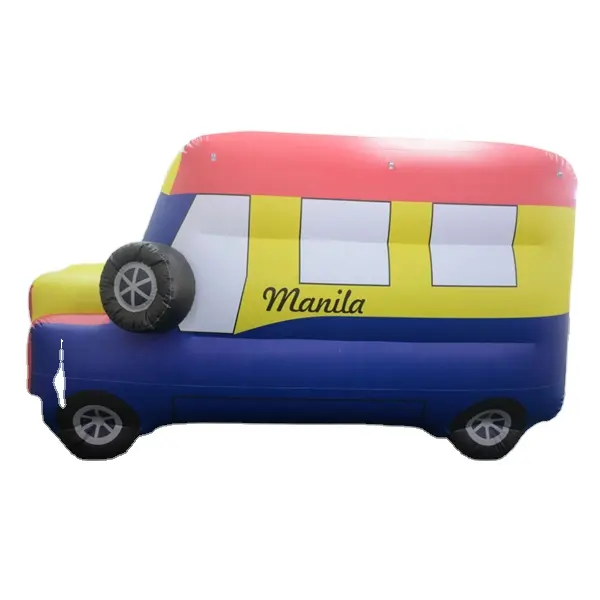 High Quality Inflatable Advertising Bus Shape Balloon Customized Inflatable Colorful PVC Car Model For Promotion