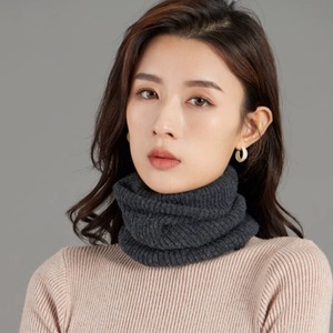 Écharpe cache-cou en tricot côtelé uni <span class=keywords><strong>noir</strong></span> gris marron doux et chaud pour hommes femmes dames en cachemire 100% laine mérinos - Product Image 6