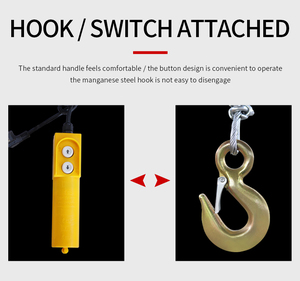 Mini palan électrique 120V Moteur monophasé/triphasé Capacité de levage 500 kg/1000 kg Construction métallique Petit palan à câble - Product Image 5