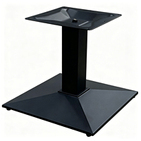 Base de table inclinée en fonte avec pieds réglables, pieds de nivellement et colonne centrale, base de table noire pour usage extérieur
