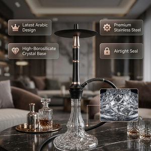 Nouvel ensemble de chicha arabe jaune avec étui en <span class=keywords><strong>bois</strong></span> et cuir, style européen et américain, pour la maison et les bars - Product Image 1