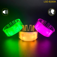 Bracelet LED transparent scintillant, lumineux et musical, activé par le son, 15 couleurs LED, portable, style rétro romantique