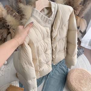 Parkas simples pour femmes de bureau, deux pièces, patchwork, court, pull femme, fin, chaud, tout-aller - Product Image 4