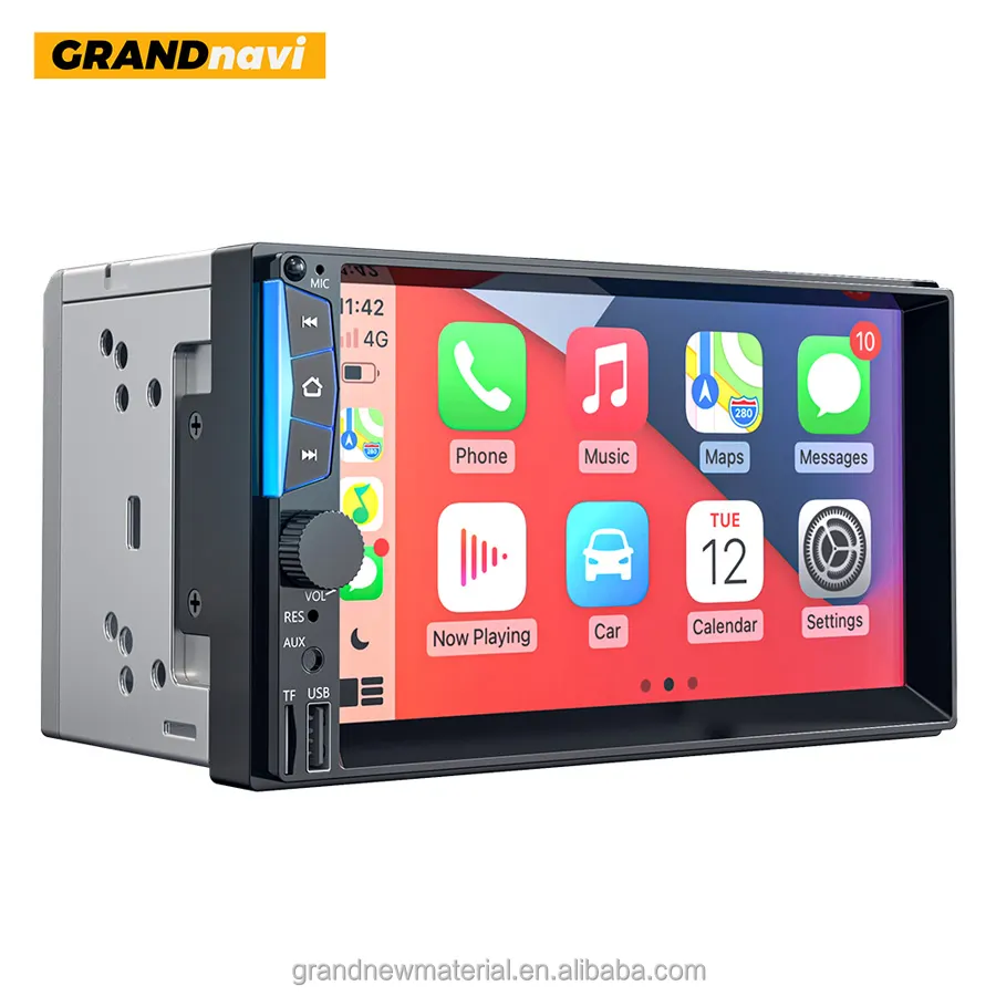 Grandnavi 7inch 2 Din Car Stereo SD Card USB Wireless Mirrolink Carplay Androidauto Double Din Mp5 Auto Radio for Car Dvd Player