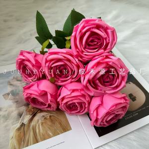 Bouquet de roses artificielles Junheyuan à 7 têtes, branche unique, pour décoration de mariage et de la maison, arrangement floral - Product Image 4