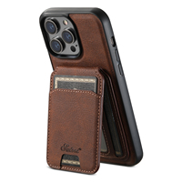 Étui pour iPhone 17 16 15 14 avec support intégré en cuir noir et coque en cuir grainé lychee