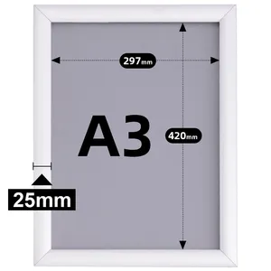 CYDISPLAY 25mm A3 Argent Alliage D'aluminium 30x40 snap cadre Snap Photo Cadre Mitred Corners Affiche Cadres Pour Promotionnel