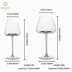 Ensemble de verres à vin en cristal incliné de 350ml verrerie élégante bouche coupée à la main <span class=keywords><strong>verre</strong></span> à vin rouge <span class=keywords><strong>verre</strong></span> clair - Product Image 4