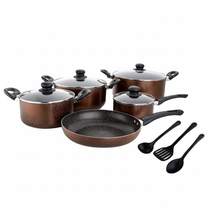 Vendeur d'origine indienne d'ustensiles de cuisine antiadhésifs en céramique/aluminium allant au four disponibles en 5-12 pièces à prix exclusif - Product Image 1