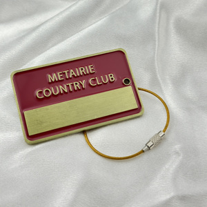 Etiqueta de Metal Personalizada <span class=keywords><strong>para</strong></span> Bolsa de Golf con Grabado Retro, Accesorio de Lujo <span class=keywords><strong>para</strong></span> Club de Golf, Etiqueta de <span class=keywords><strong>Equipaje</strong></span> de Golf Esmaltada con Lazo de Alambre Resistente - Product Image 3