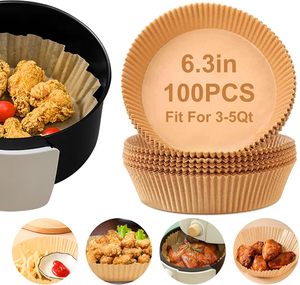 Forros Redondos para Freidora de Aire <span class=keywords><strong>Kaike</strong></span>, 150 Unidades, 6.3 Pulgadas, Resistentes al Aceite y al Calor, Papel Desechable Fácil de Limpiar para Cocinar y Hornear - Product Image 1