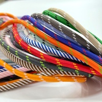Cordon de perlage tressé rond de 7 mm en polyester et coton, coloré, pour la fabrication de bracelets DIY, macramé et bijoux, vente en gros, OEM