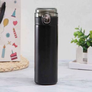 Vaso térmico de acero inoxidable de doble pared con tapa, diseño minimalista para viajes, mantiene la temperatura de 12 a 24 horas. - Product Image 3