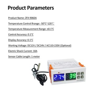 ZFX-9060A 10А AC110-20V интеллектуальный цифровой регулятор температуры, контроль времени нагрева и охлаждения, 3-1 выход реле термостата - Product Image 3