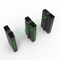 Puerta de Control de Acceso Negra, Puerta de Velocidad Automática Bidireccional de Acero Inoxidable 304 para Oficina/Gimnasio
