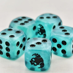 Salida de moq bajo, 5 uds., borde redondo, azul, translúcido, punta de mármol, dados personalizados, grabado de logotipo, juego de dados de resina acrílica de plástico - Product Image 4